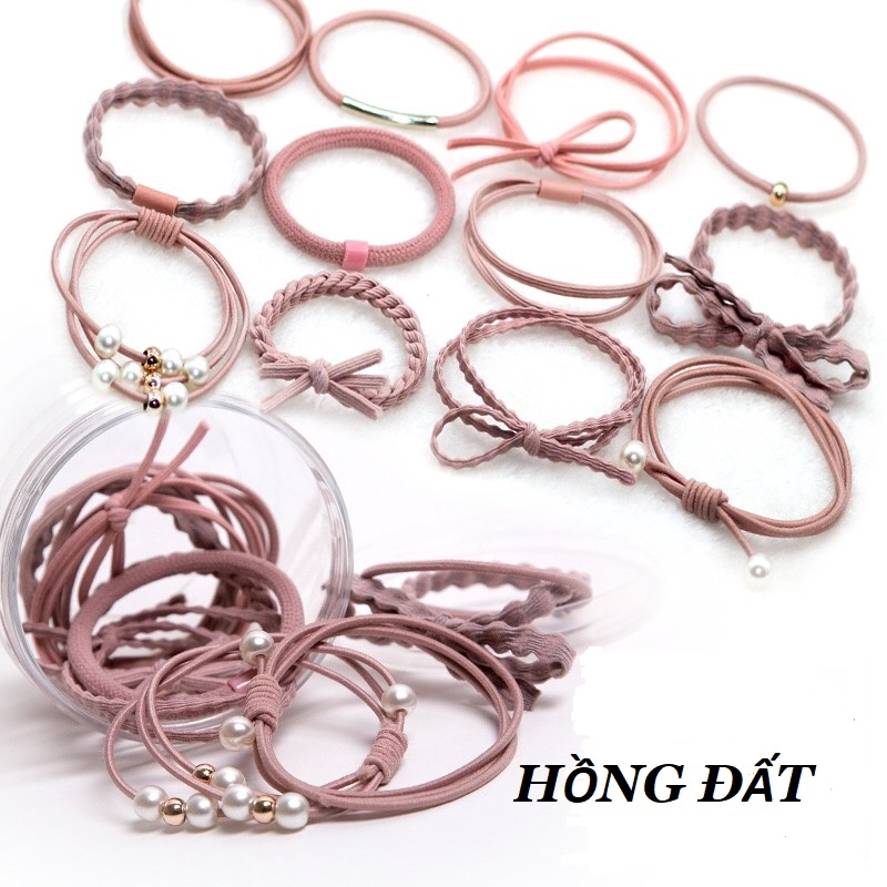 Set 12 dây buộc tóc Hàn Quốc kèm hộp 12 kiểu khách nhau PKXHN05