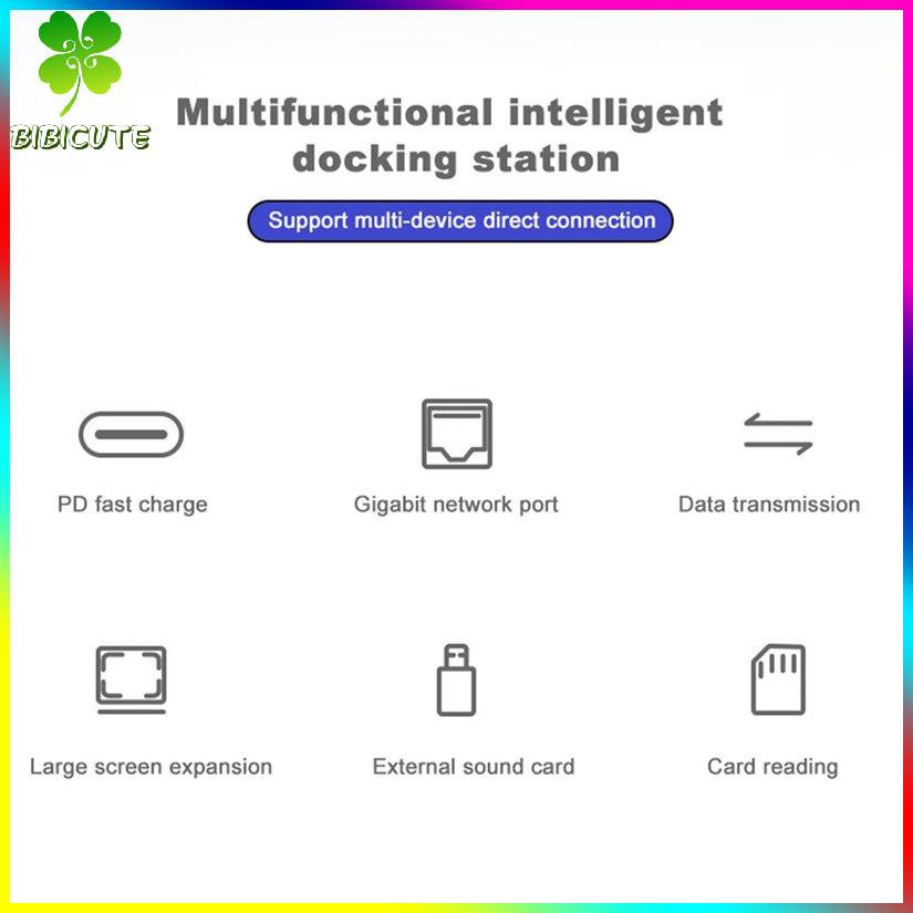 [Fast delivery]Connector Type-C To HDMI-Compatible Rj45 Audio Pd Hub 9-In-1 Multi-Function