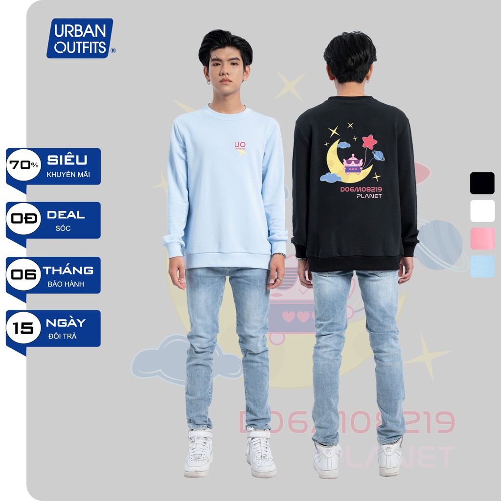 Áo Sweater Form Rộng Nữ Nam URBAN OUTFITS In Mặt Trăng DO6M08219 Planet SWO32 Thun Cotton Nỉ 4 Chiều Local Brand