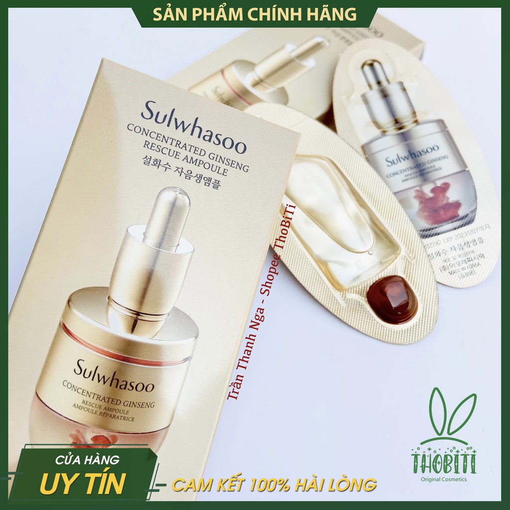 [Sample 3.5g - NEW 2021] Tinh Chất Giải Cứu Làn Da với NHÂN SÂM CÔ ĐẶC SULWHASOO Concentrated Ginseng Rescue Ampoule