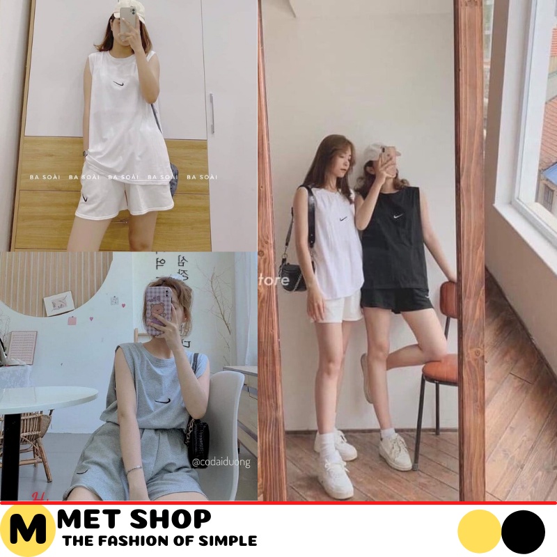 Bộ mặc nhà nữ mùa hè sát nách , đồ bộ bigsize chất cotton. MET SHOP 1989