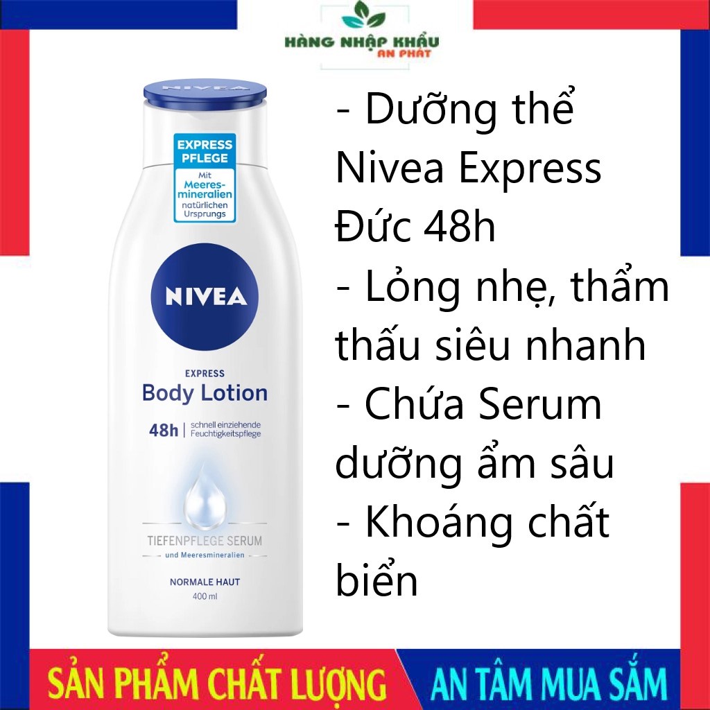 Sữa dưỡng thể Nivea Express body lotion thẩm thấu siêu nhanh 48h, 400ml