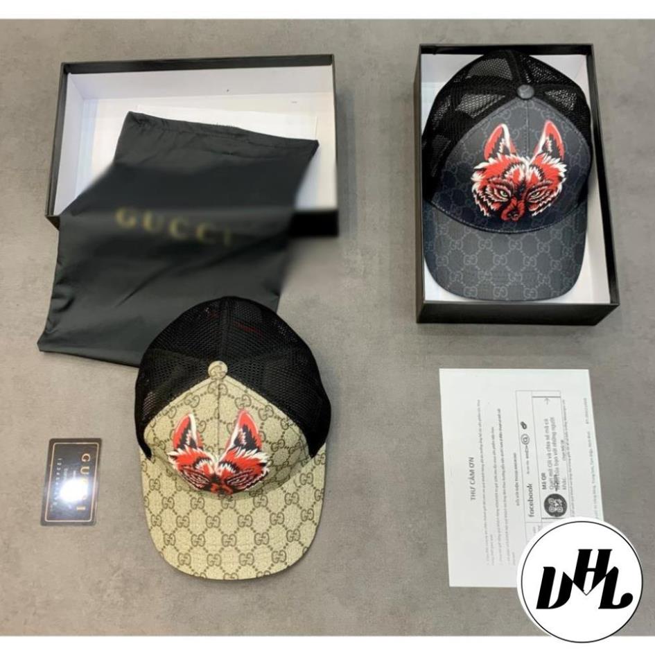 Nón gucci cao cấp sói đỏ hoa văn họa tiết sắc nét form chuẩn dáng ôm đầu