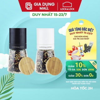 Bộ 2 hũ xay tiêu thủy tinh Lock&Lock CKO115S2 140ml  Màu đen & trắng - Hàng chính hãng