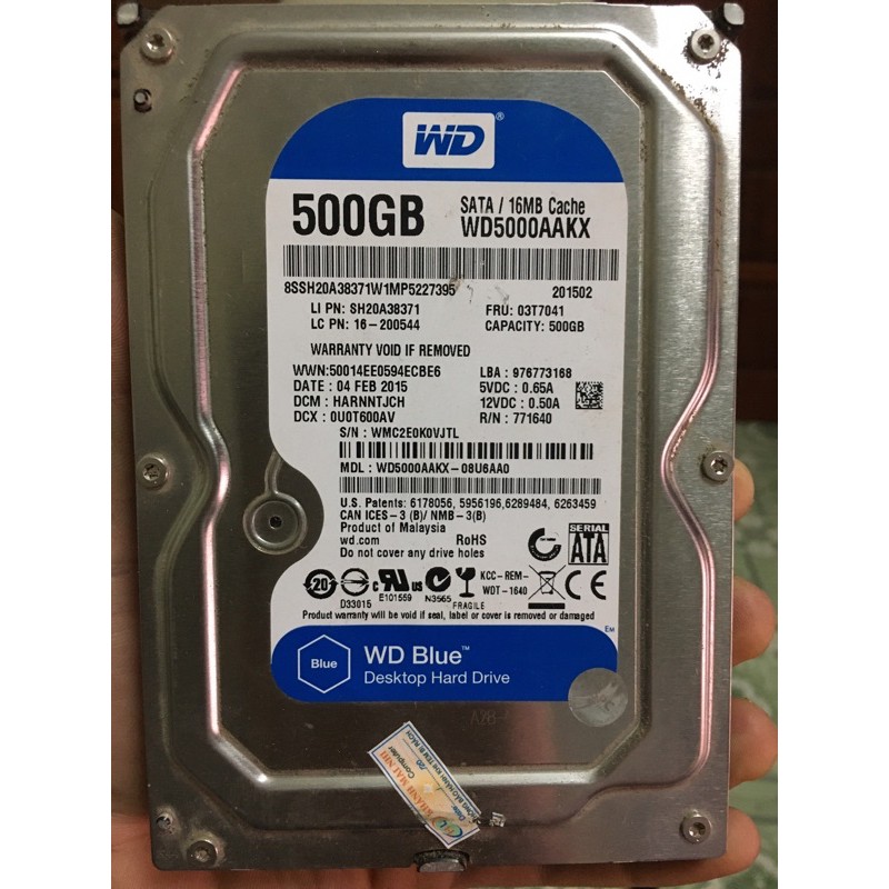 Ổ cứng 500gb sức khoẻ 100% tốt  Khôngbad khôngsector đã kiểm tra kỹy thanh lý