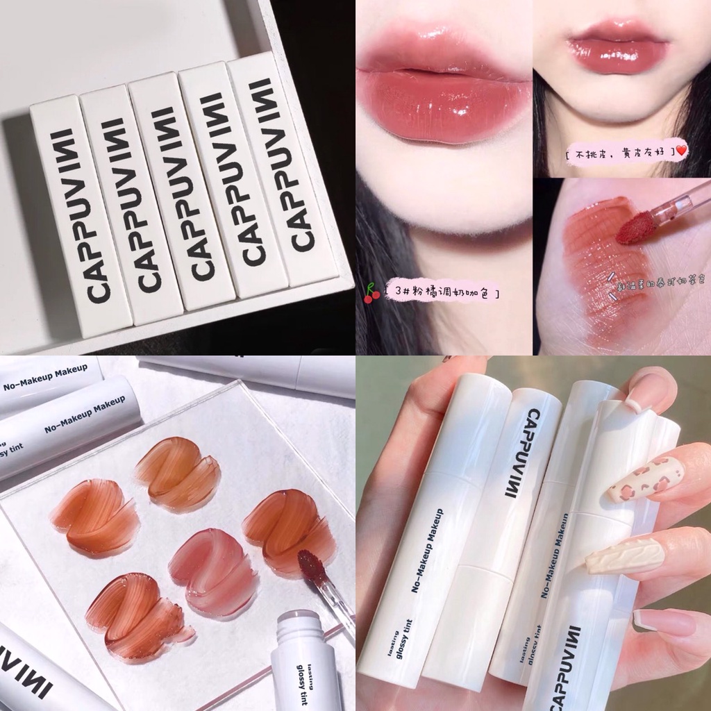 CAPPUVINI  3d Daimanpu Son Bóng tint Trang Điểm Dưỡng Ẩm Tiện Dụng Chất Lượng Cao