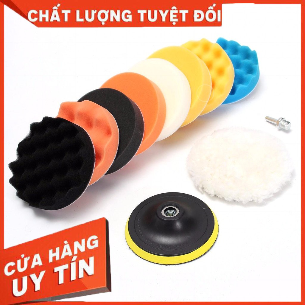 Sale Bộ 11 món phớt mút đế lông cừu cho máy đánh bóng| Đánh bóng xe |Làm đẹp xe 4inch |5inch|6inchchamsocgiay