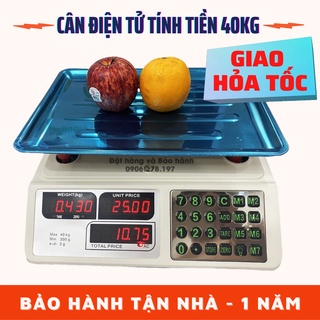 Cân điện tử tính tiền 40kg/5g cân tính tiền Đài Loan tự động tính tiền cao cấp 2 màn hình led