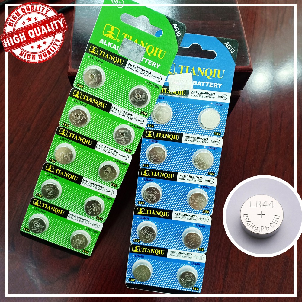 Pin đồng hồ cúc áo AG10 LR1130, AG13 LR44 Vỉ 1 viên 1.5V Alkaline Tianqiu chính hãng dùng cho nhiều thiết bị