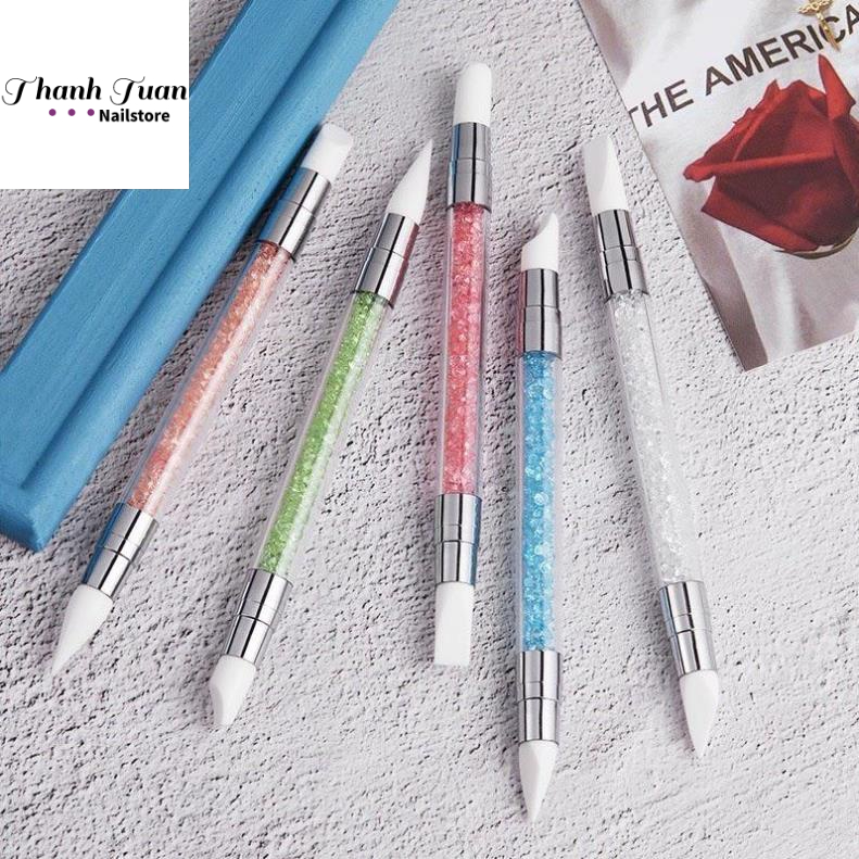 Bút đẩy sticker 2 đầu silicon  - Phụ kiện đồ nail