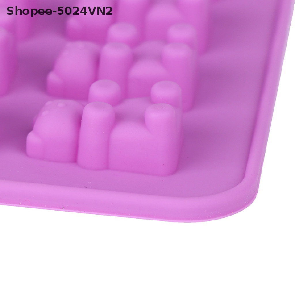 [&amp; Home &amp; living &amp;] Khuôn Silicone Làm Sô Cô La, Đá, Kẹo, Thạch Hình Gấu Gummy 53 Ngăn