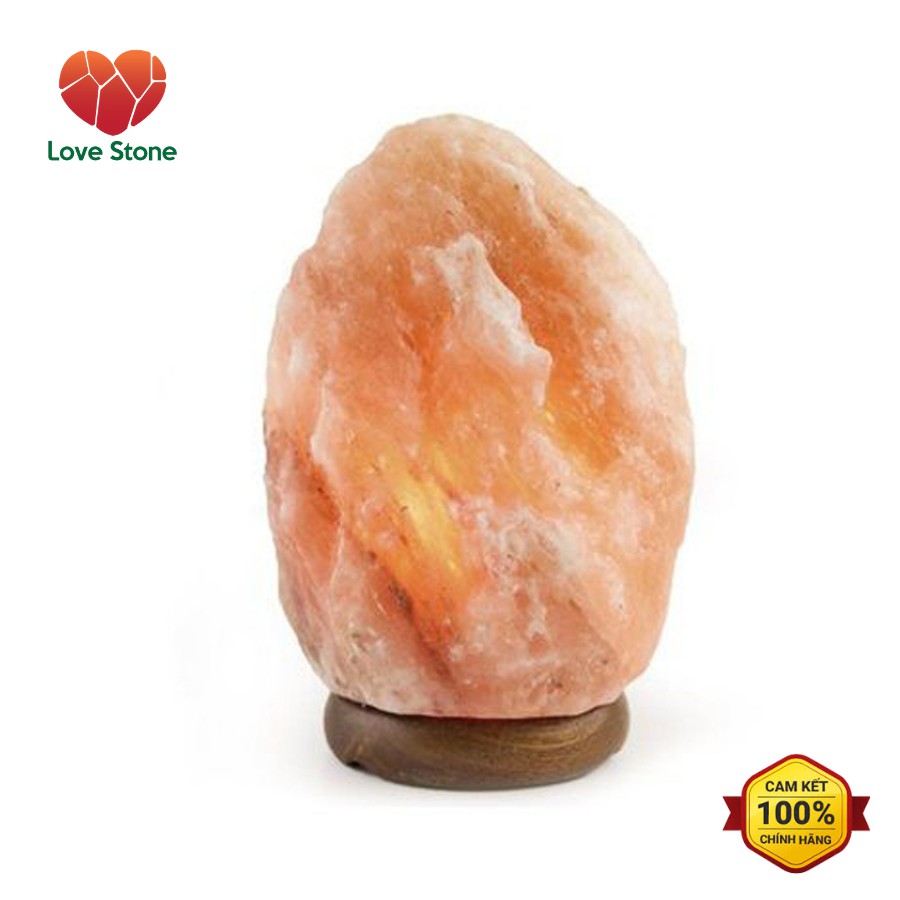 Đèn Đá Muối Himalaya Love Stone Hình Tự Nhiên S ( 2Kg - 3Kg) - Tặng Kèm Bộ Dây Đèn + Bóng Đèn