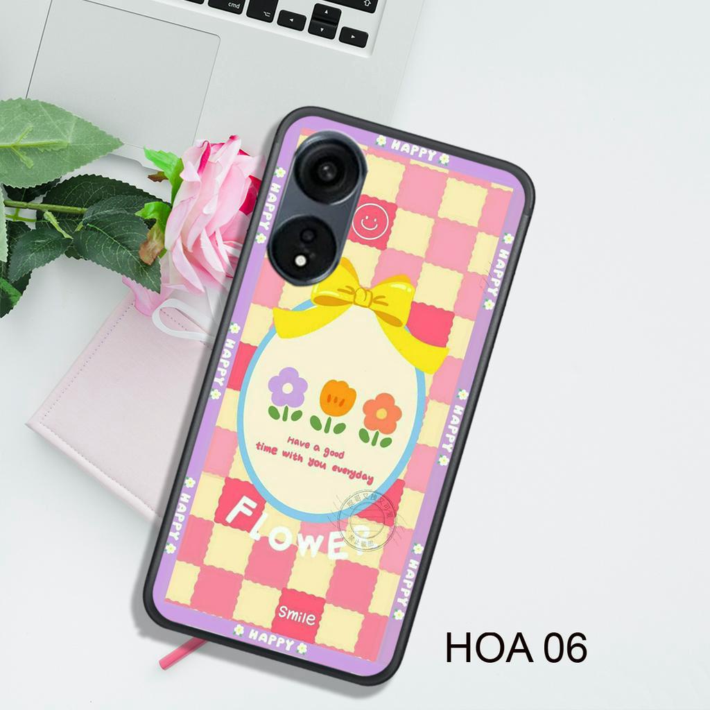 Ốp Lưng  OPPO A16 - A16K - A17 - A17K - A58 - A78 , In Hình HOA, Màu Sắc Bắt Mắt.
