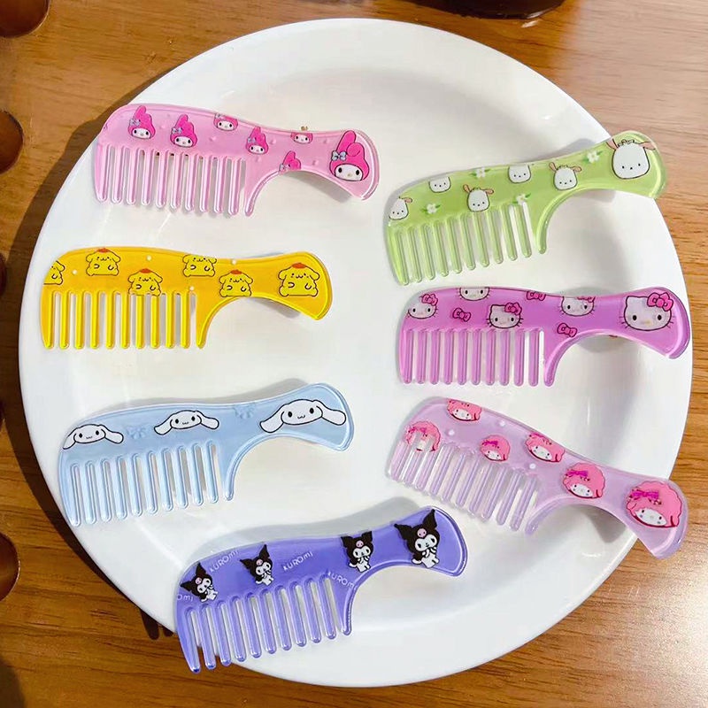 Lược Chải Tóc Loại Nhỏ Hình Mèo Hello Kitty/Trái Tim Dễ Thương Cho Bé Gái