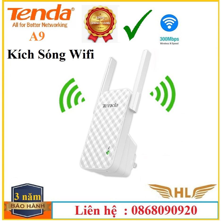 Kích sóng Wifi chuẩn N300 Tenda A9 Hàng Chính Hãng Bảo Hành 3 Năm