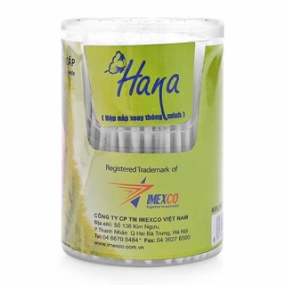 TĂM BÔNG cao cấp Hana hộp tròn nắp xoay thông minh