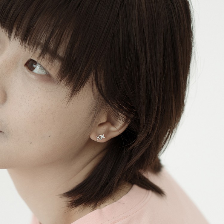 Khuyên tai nữ mạ bạc 925 không gỉ trang sức cá tính hàn quốc CINLA KT001