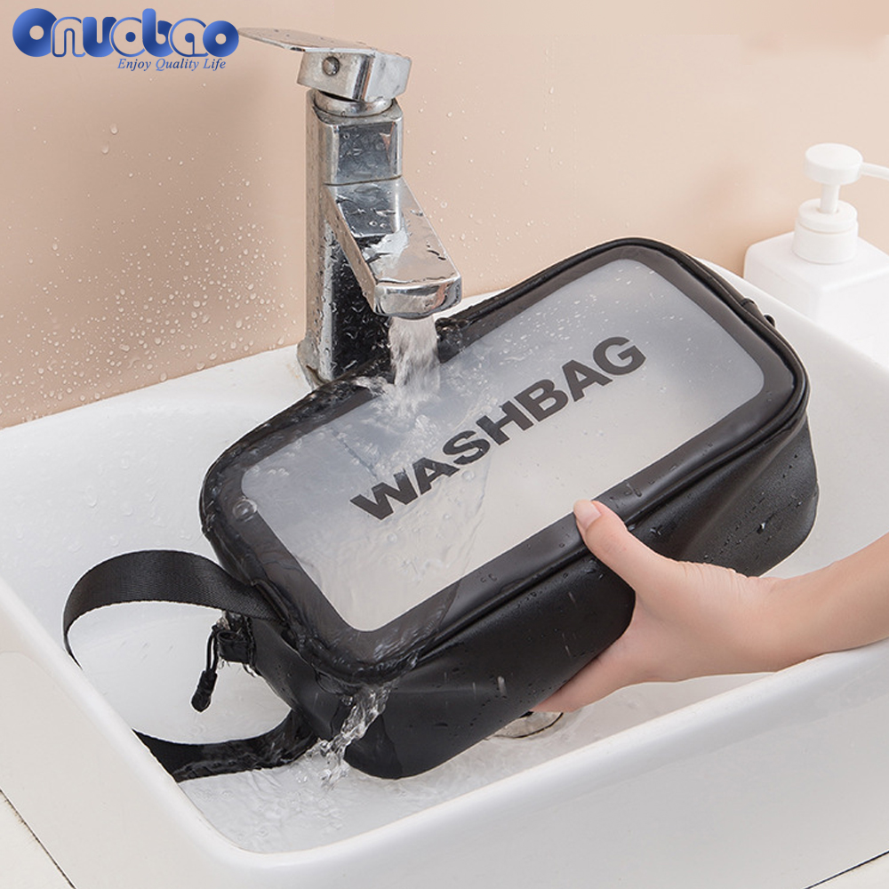 Túi ONUOBAO đựng mỹ phẩm/ đồ dùng hàng ngày chất liệu PU và PVC chống thấm nước tiện lợi