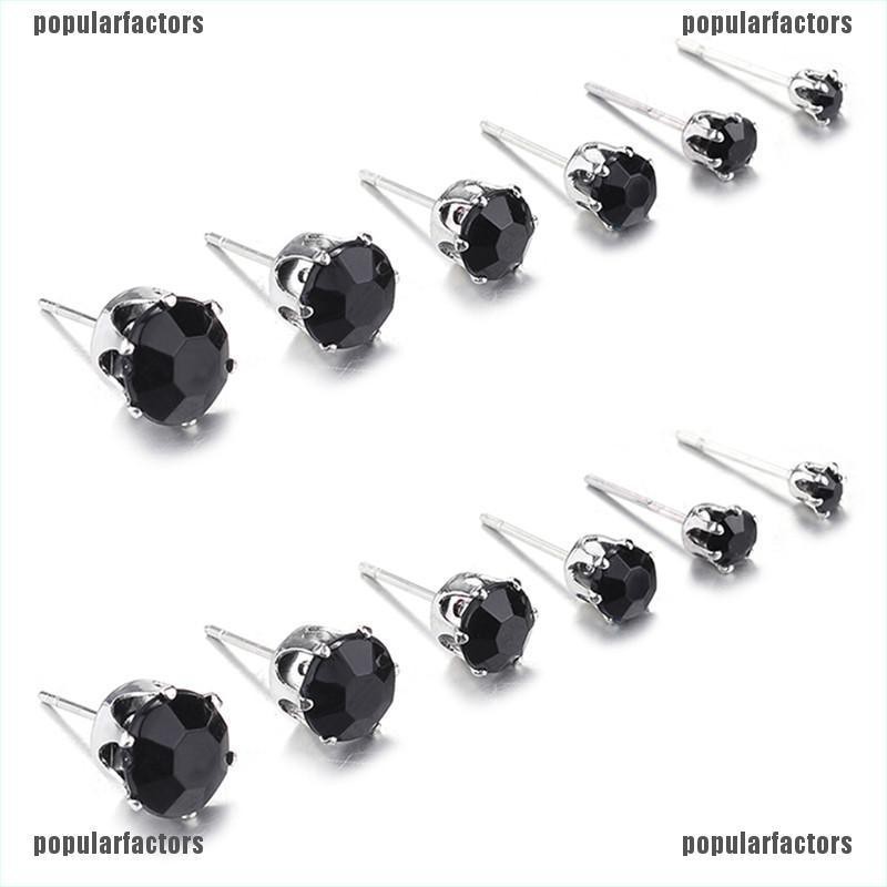 Set 6 / 12 Đôi Bông Tai Đính Đá Sang Trọng Cho Nữ