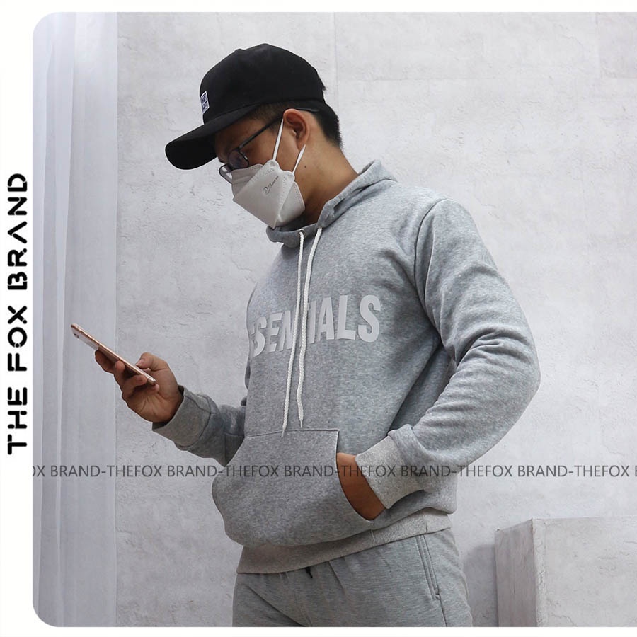 Áo khoác hoodie unisex nam nữ essentials chất nỉ bông form rộng The Fox | BigBuy360 - bigbuy360.vn