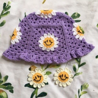 Nón len granny hat crochet