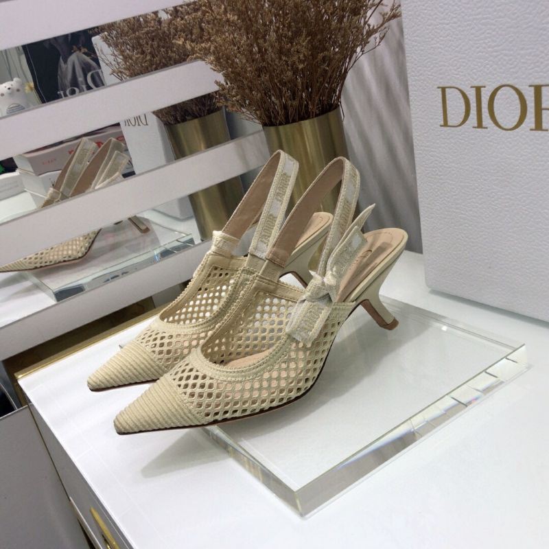 Cao gót lưới lót da bê cao cấp hàng thiết kế DIOR 2021CD 6.5cm