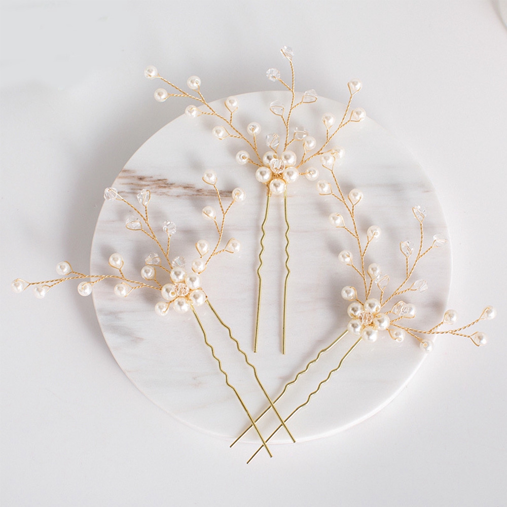 Trâm cài tóc trang trí ngọc trai / chiếc lá / cánh hoa