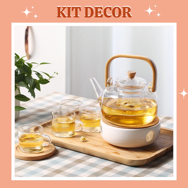 Bình Trà Thủy Tinh Chịu Nhiệt Trong Suốt - Thủy Tinh Borosilicate Cao Cấp Không Chì