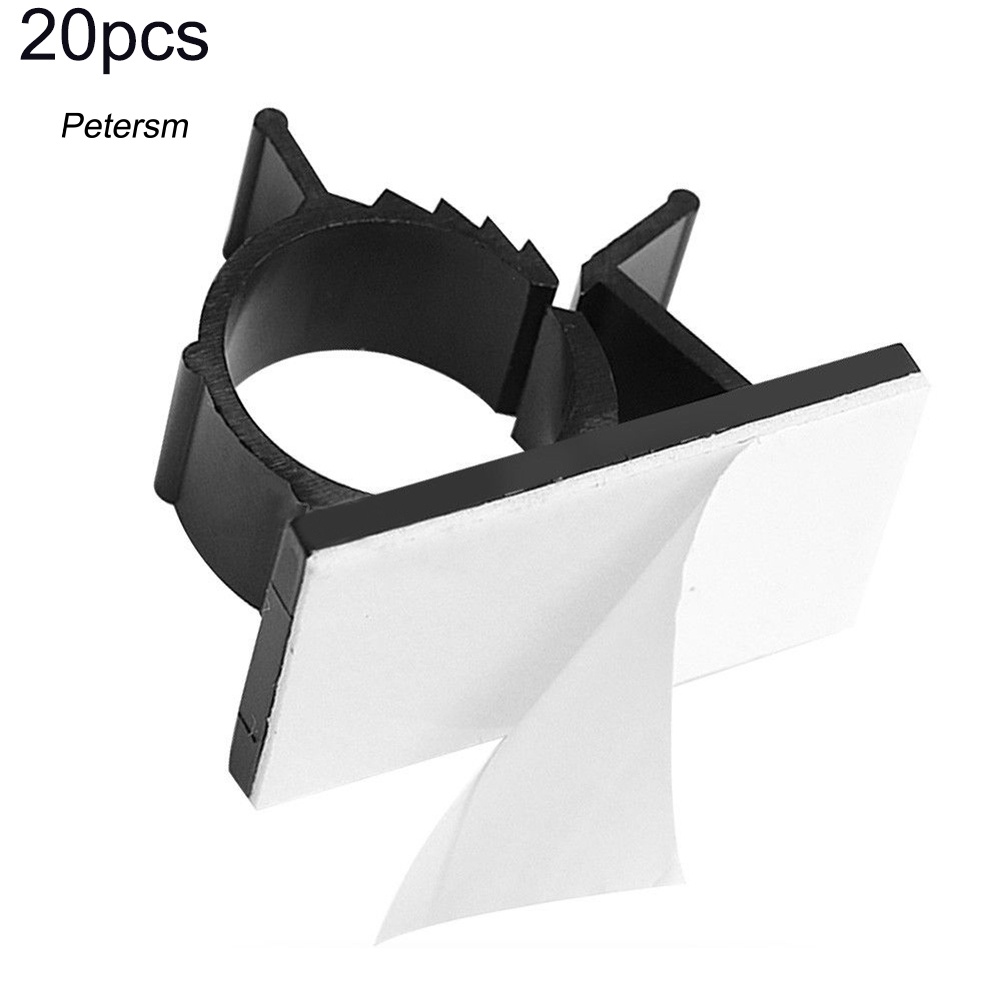 [PE]20Pcs Adhesive Cable Clip Holder Home Office Hotel Wire Organizer Lines Clamp