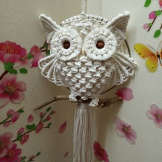 Cú mèo trang trí cú mèo macrame handmade