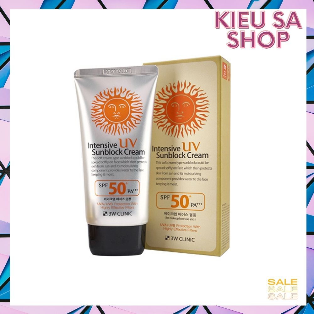 Kem chống nắng 3W CLINIC Intensive UV SPF 50 + Pa+++ 70 ml