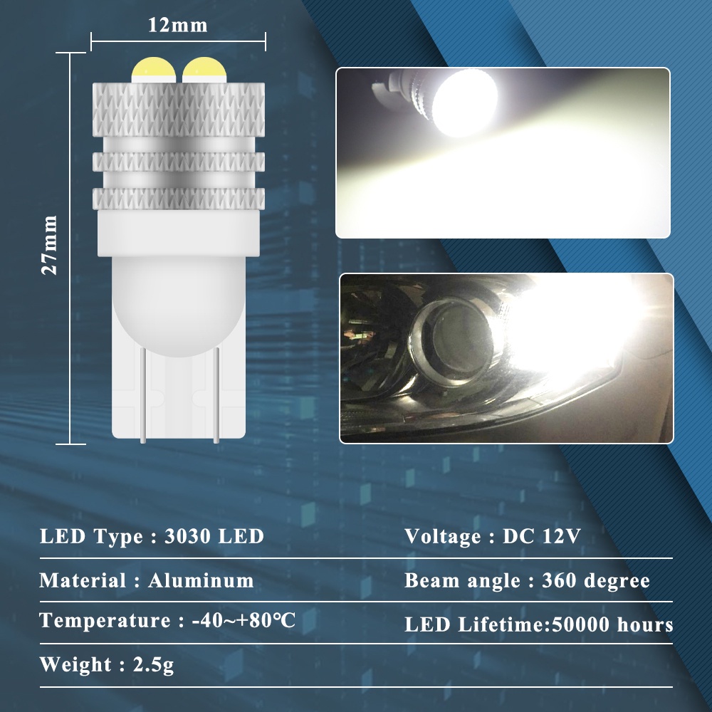 Bóng đèn LED KEVANLY T10 12V 6000K dành cho xe hơi