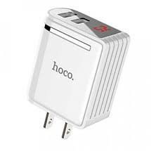 CỦ SẠC HOCO C39 (MẪU MỚI 2018) MAX 5V-2.4A (12W) ✓ 2 CỔNG USB ✓ LED HIỂN THỊ DÒNG ĐIỆN✓ IC ỔN ĐỊNH ĐIỆN ÁP