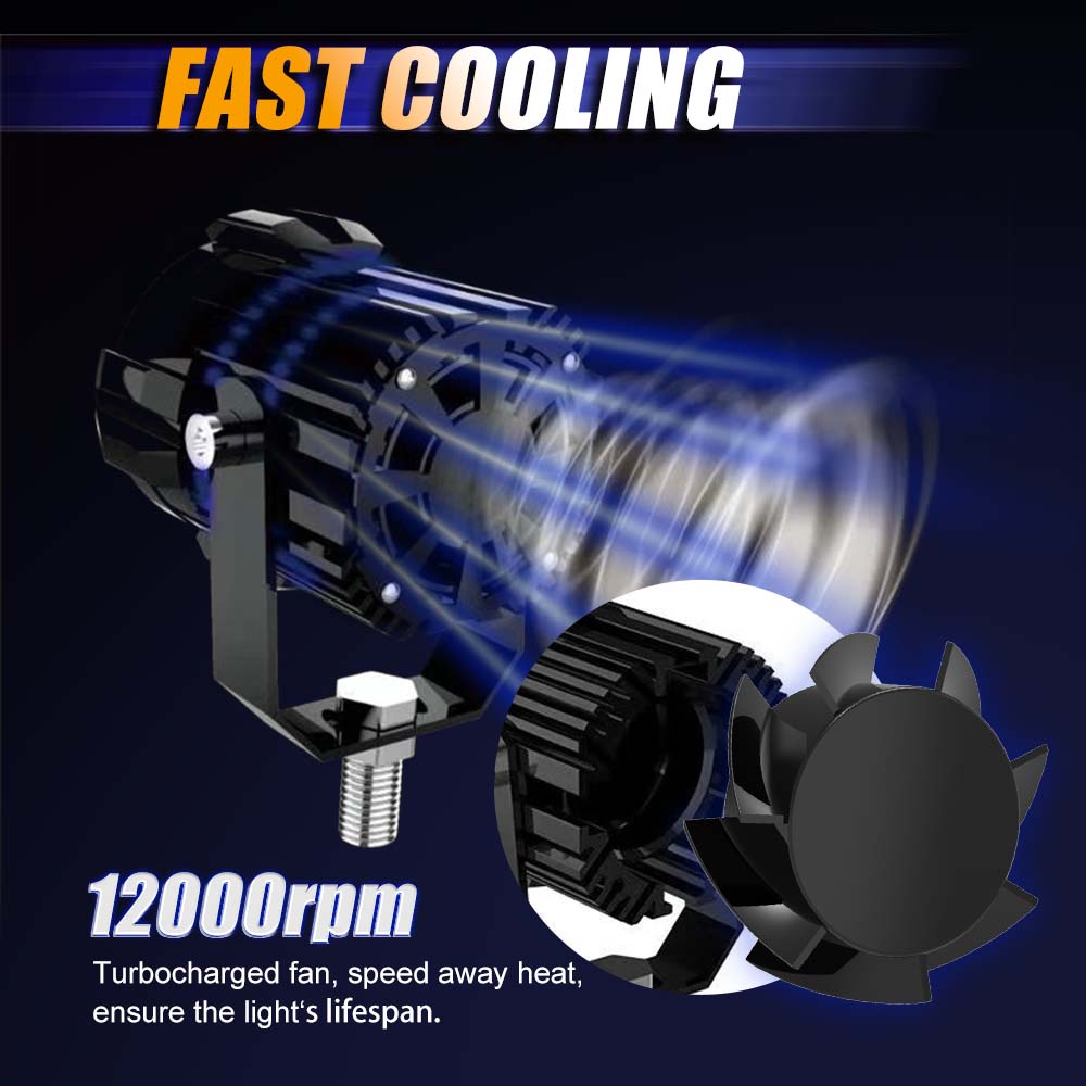 1 Cặp Đèn Led Mini 12D 120W 2inch Ánh Sáng Trắng Vàng Cho Xe Máy