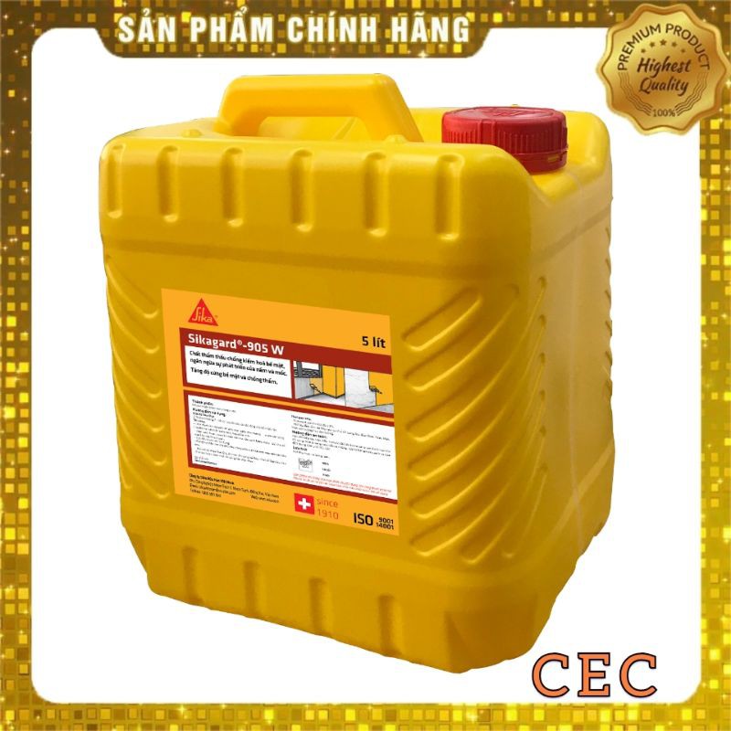 Sika Gard 905W /Can 5 lít/ Màng trong suốt chống thấm tường nhà