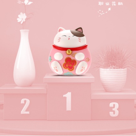 Nước Hoa Gài Cửa Gió Khử Mùi Xe Hơi Cao Cấp, Hình Mèo Thần Tài