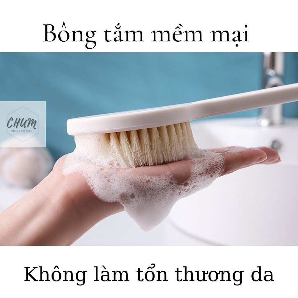 Chổi cọ kì lưng cán dài, tẩy da chết Muji C12