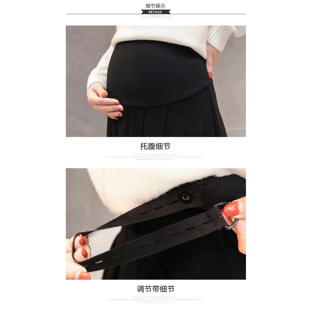 Chân váy xếp ly lưng co giãn xinh xắn cho mẹ bầu | BigBuy360 - bigbuy360.vn