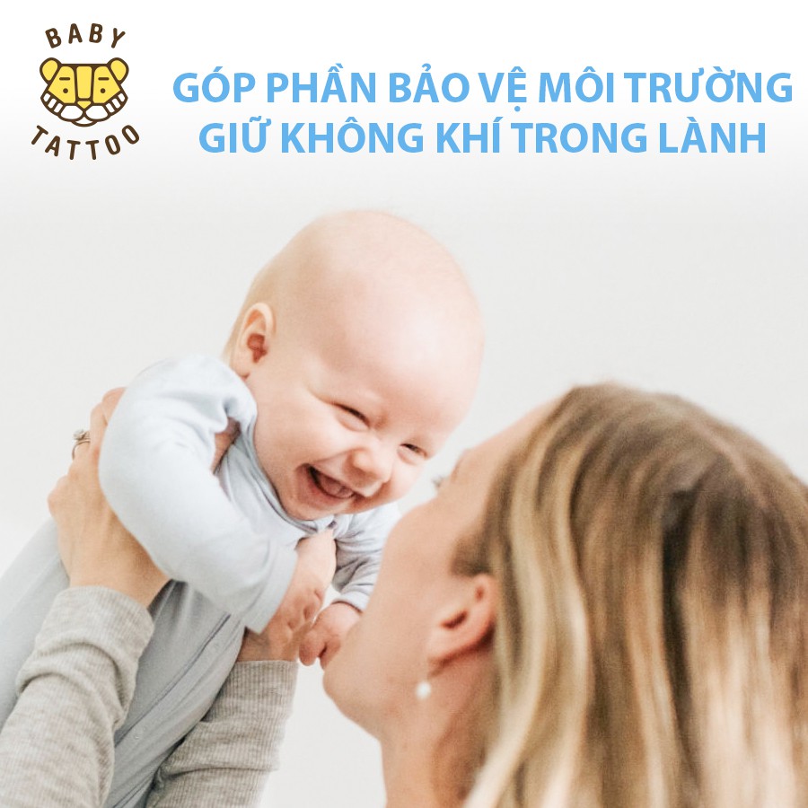 BABY TATTOO Túi Rác Đựng Tã Bỉm Chuyên Dụng Hương Phấn Thơm, Hộp 60 Túi
