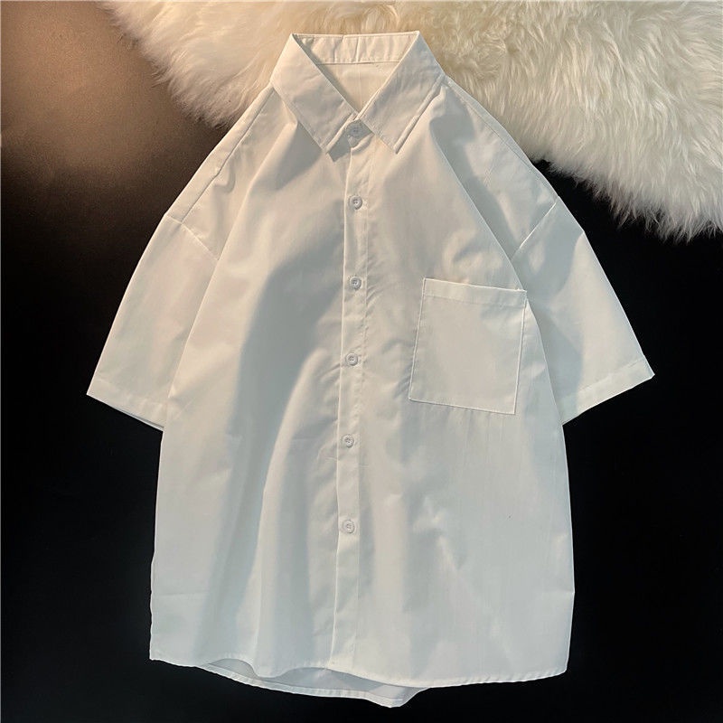 Áo Sơ Mi polo Tay Ngắn Dáng Rộng Thêu Họa Tiết Thời Trang Mùa Hè Cho Cặp Đôi