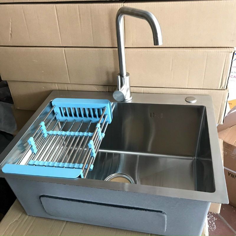 CHẬU RỬA CHÉN VUÔNG 1 HỘC INOX SUS 304 KT 60X45CM CRCV02