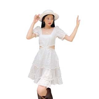 Đầm cắt eo nền vải cotton thêu - MOMO Dress SODA POP