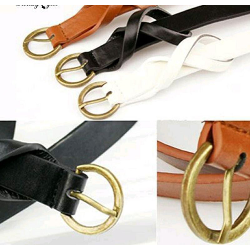 Thắt lưng dây nịt nữ bản mảnh có khóa kim loại