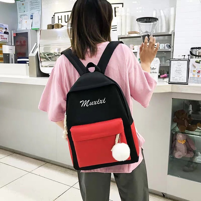 Balo thời trang set 4 món có ngăn đựng nước muxxi