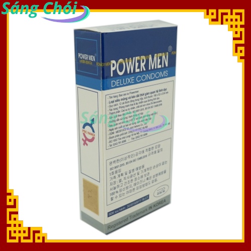 Bao Cao Su POWER MEN Viagra Hộp 12 Chiếc - Kéo Dài Thời Gian Không Xuất Tinh Sớm - POWER MEN Viagra Condoms 12s - BCS