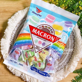 Một gói kẹo dẻo hình bánh Macaron sắc màu cực kì dễ thương hiệu Yingpai Hongkong gói 300g
