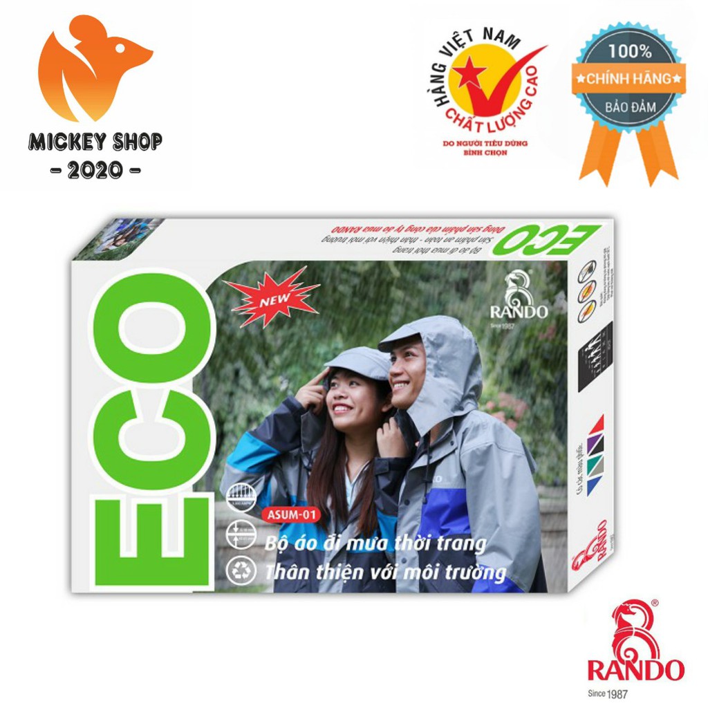 [BỀN ĐẸP] Bộ Áo Mưa RANDO ECO ASUM-01 Cao Cấp - Mickey2020shop