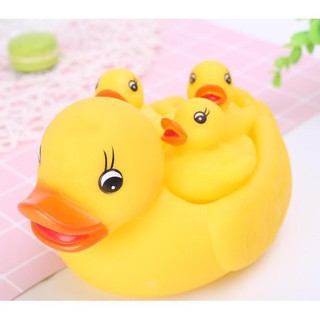 Đồ chơi đàn vịt bóp kêu chút chít thả bồn tắm cho bé