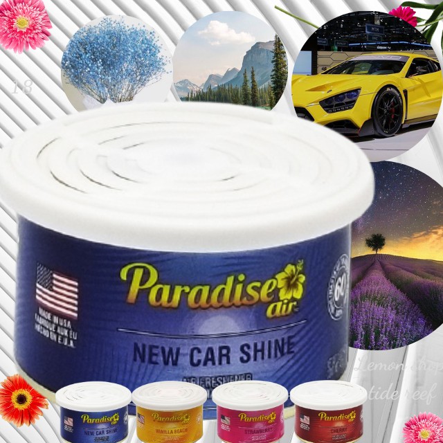 [Nhập Khẩu USA]Sáp thơm Phòng và Ô tô Paradise hương Cam Oải hương Thảo dược New car shine hộp 42gam