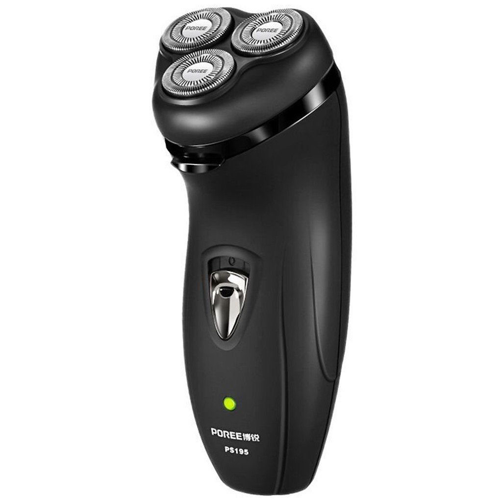 Máy Cạo Râu Điện Poree PS195 - 3 Lưỡi Tròn, Pin 1200mAh, Thời Gian Sử Dụng 60 Phút